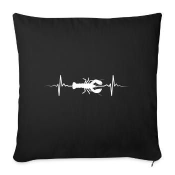 Homard Lobster Battement cardiaque ECG Puls Idée cadeau - Housse de coussin décorative 45 x 45 cm - noir - Devant