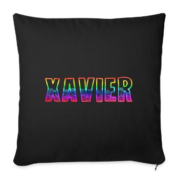 xavier rs arc-en-ciel - Housse de coussin décorative 45 x 45 cm - noir - Devant