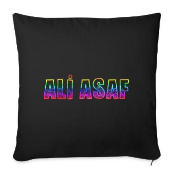 Ali Asaf RS Rainbow - Sofa pillowcase 17,3'' x 17,3'' (45 x 45 cm) - black - Front
