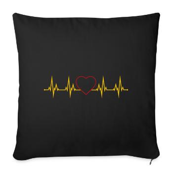 Battement de coeur en Espagne - Housse de coussin décorative 45 x 45 cm - noir - Devant