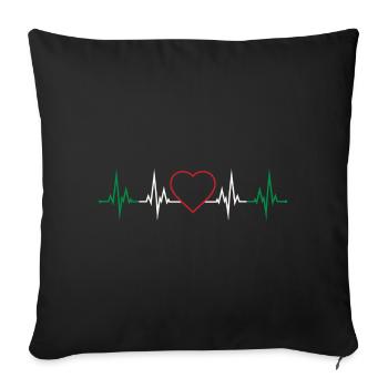 Battement de coeur Italie - Housse de coussin décorative 45 x 45 cm - noir - Devant