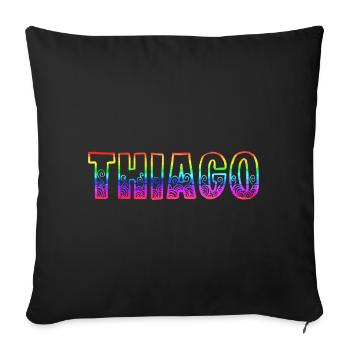 Thiago RS Arc-en-ciel - Housse de coussin décorative 45 x 45 cm - noir - Devant