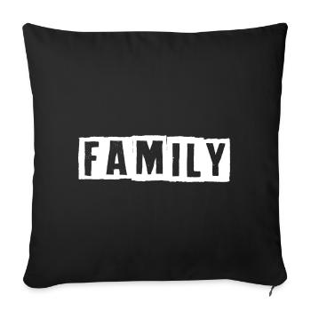 famille - Housse de coussin décorative 45 x 45 cm - noir - Devant