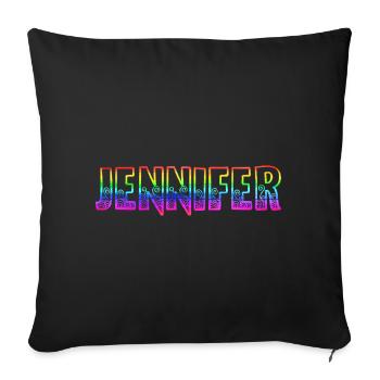 Jennifer RS Rainbow - Sofa pillowcase 17,3'' x 17,3'' (45 x 45 cm) - black - Front