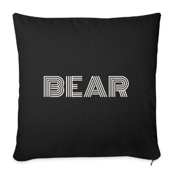 bear white - Sofa pillowcase 17,3'' x 17,3'' (45 x 45 cm) - black - Front