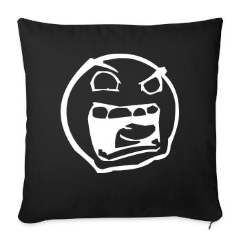 Smiley Sauer weiß - Sofakissenbezug 45 x 45 cm - Schwarz - Vorne