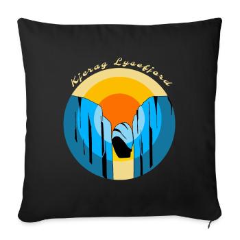 Norway Kjerag Lysefjord souvenir - Sofa pillowcase 17,3'' x 17,3'' (45 x 45 cm) - black - Front
