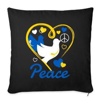 Colombe ukrainienne de la paix avec signe de paix - Housse de coussin décorative 45 x 45 cm - noir - Devant