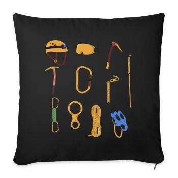 Mountain Climbing Bouldering - Sofa pillowcase 17,3'' x 17,3'' (45 x 45 cm) - black - Front