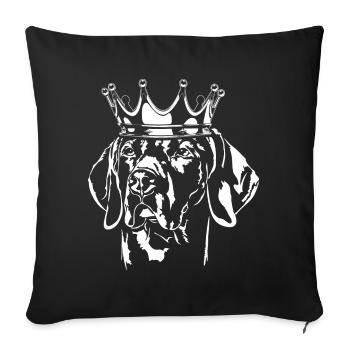 WEIMARANER Krone Chiens Wilsigns - Housse de coussin décorative 45 x 45 cm - noir - Devant