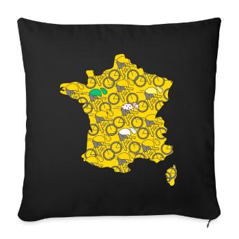 bike bike bikes bikes france cyclist sport tour - Sofa pillowcase 17,3'' x 17,3'' (45 x 45 cm) - black - Front