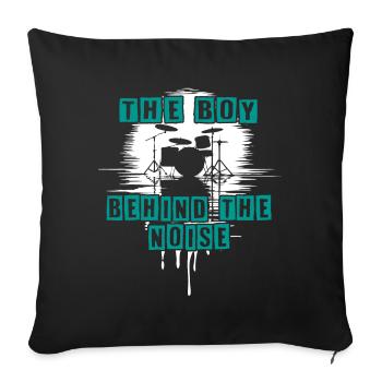 Drummer Boy Schlagzeuger Drumset Silhouette - Sofa pillowcase 17,3'' x 17,3'' (45 x 45 cm) - black - Front