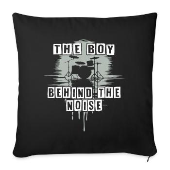 Drummer Boy Schlagzeuger Drumset Silhouette - Sofa pillowcase 17,3'' x 17,3'' (45 x 45 cm) - black - Front