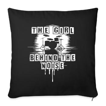 Loud Girl Funny Drummer Girl Saying - Sofa pillowcase 17,3'' x 17,3'' (45 x 45 cm) - black - Front
