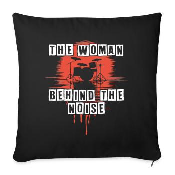 Drummer Woman Schlagzeugerin Girls Band - Sofa pillowcase 17,3'' x 17,3'' (45 x 45 cm) - black - Front