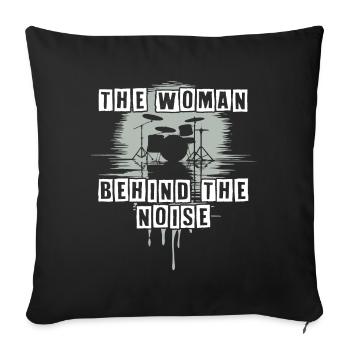 Drummer Woman Schlagzeugerin Girls Band - Sofa pillowcase 17,3'' x 17,3'' (45 x 45 cm) - black - Front