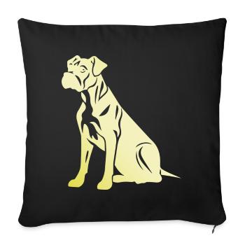 Boxer Dog Silhouette - Sofa pillowcase 17,3'' x 17,3'' (45 x 45 cm) - black - Front
