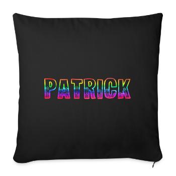 patrick rs regenbogen - Sofakissenbezug 45 x 45 cm - Schwarz - Vorne