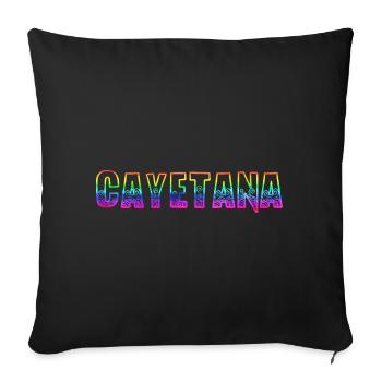 cayetana rs arc-en-ciel - Housse de coussin décorative 45 x 45 cm - noir - Devant