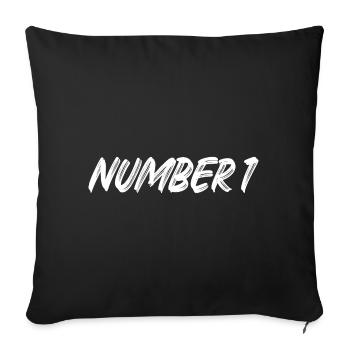 Number 1 - one - first - first - 1 - number 1 - Sofa pillowcase 17,3'' x 17,3'' (45 x 45 cm) - black - Front