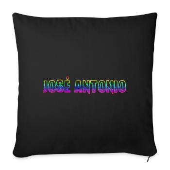 José Antonio RS Arc-en-ciel - Housse de coussin décorative 45 x 45 cm - noir - Devant