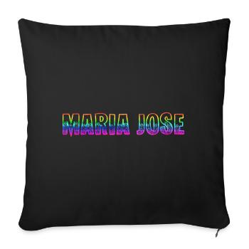maria jose rs regenbogen - Sofakissenbezug 45 x 45 cm - Schwarz - Vorne