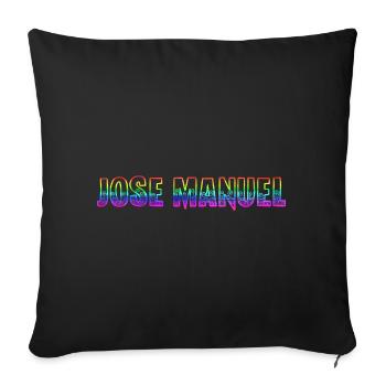 Jose Manuel RS Arc-en-ciel - Housse de coussin décorative 45 x 45 cm - noir - Devant