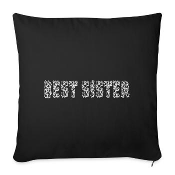 Best Sister - Étoiles - Housse de coussin décorative 45 x 45 cm - noir - Devant