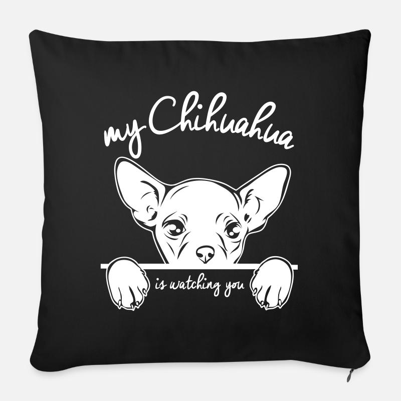 CHIHUAHUA vous regarde - Housse de coussin décorative 45 x 45 cm - noir
