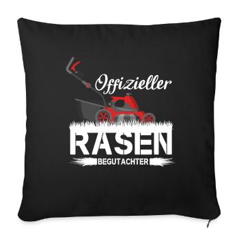 Rasenflüsterer Rasenmäher Gärtner Gartenpfleger - Sofakissenbezug 45 x 45 cm - Schwarz - Vorne