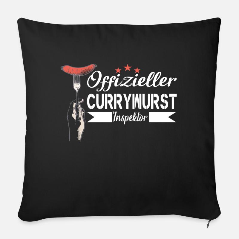 Bratwurst Currywurst Geschenk Ruhrgebiet Berlin - Sofakissenbezug 45 x 45 cm - Schwarz