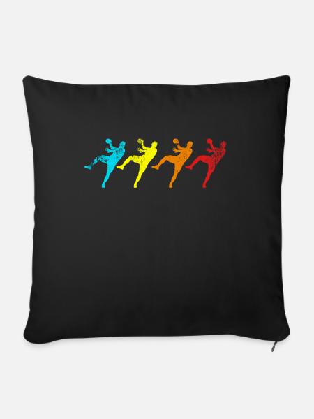 Handball Handballer Retro Geschenk Mannschaft Team - Sofakissenbezug 45 x 45 cm - Schwarz
