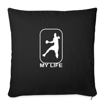 Handball player handball player coach referee - Sofa pillowcase 17,3'' x 17,3'' (45 x 45 cm) - black - Front