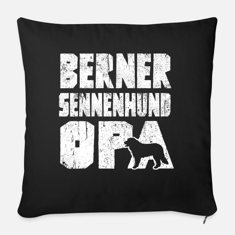 Berner Sennenhund OPA - Housse de coussin décorative 45 x 45 cm - noir