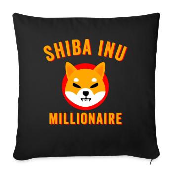 Shiba Inu Token - Shiba inu coin, shib coin, shib - Sofa pillowcase 17,3'' x 17,3'' (45 x 45 cm) - black - Front
