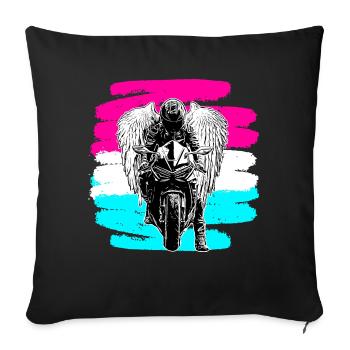 Motorcycle motorcycles motorcyclist biker lifestyle - Sofa pillowcase 17,3'' x 17,3'' (45 x 45 cm) - black - Front