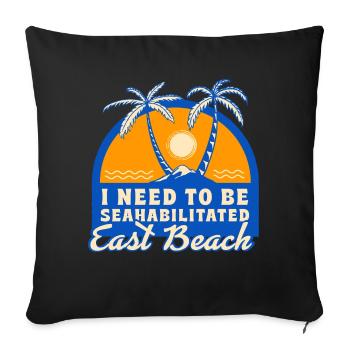 J’ai besoin d’être séahabilité East Beach Summer - Housse de coussin décorative 45 x 45 cm - noir - Devant