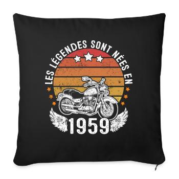 Les Légendes Sont Nées En 1959 - Housse de coussin décorative 45 x 45 cm - noir - Devant