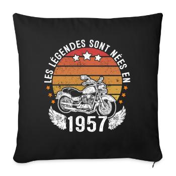 Les Légendes Sont Nées En 1957 - Housse de coussin décorative 45 x 45 cm - noir - Devant