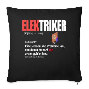 Elektriker Definition - Sofakissenbezug 45 x 45 cm - Schwarz - Vorne