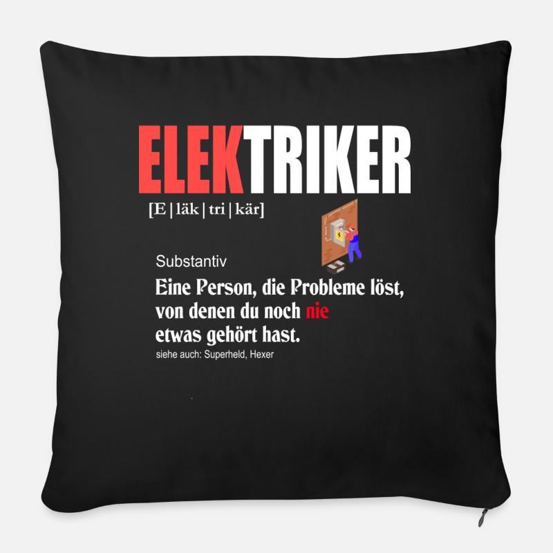 Elektriker Definition - Sofakissenbezug 45 x 45 cm - Schwarz