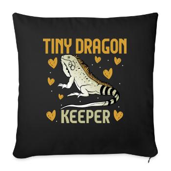 Leguan Eidechse Reptil Herpetologe - Sofakissenbezug 45 x 45 cm - Schwarz - Vorne