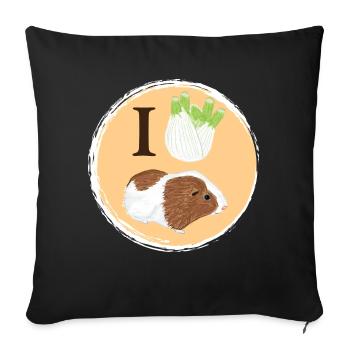 Design mit einem Glatthaar-Meerschweinchen 4 - Sofakissenbezug 45 x 45 cm - Schwarz - Vorne