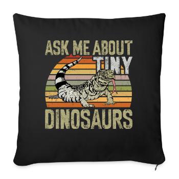 Lézard Tegu Herpétologiste - Housse de coussin décorative 45 x 45 cm - noir - Devant