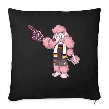 Fan Poodle Germany - Sofa pillowcase 17,3'' x 17,3'' (45 x 45 cm) - black - Front