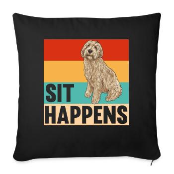 Labradoodle Chien - Housse de coussin décorative 45 x 45 cm - noir - Devant