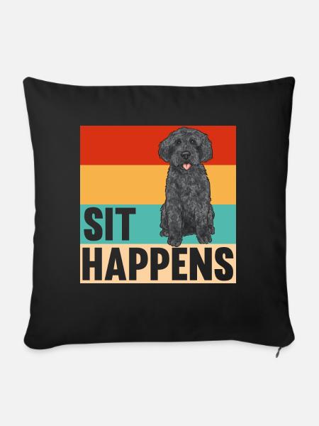 Labradoodle Hund - Sofakissenbezug 45 x 45 cm - Schwarz