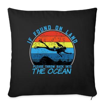Taucher Tauchen Design Schnorcheln - Sofakissenbezug 45 x 45 cm - Schwarz - Vorne