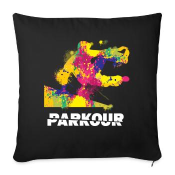 free running - Sofa pillowcase 17,3'' x 17,3'' (45 x 45 cm) - black - Front