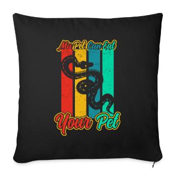 Propriétaires de serpents Amoureux des serpents Serpents - Housse de coussin décorative 45 x 45 cm - noir - Devant